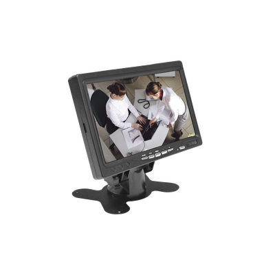 Monitor 7" TFT-LCD ideal para colocar en vehículos o DVR/NVR. Entradas de video HDMI, VGA y RCA (CVBS)