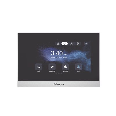 Monitor ANDROID / Soporta APP Android / Pantalla Touch Screen LCD 7" / WiFi / Punto WIFI / Bluetooth / PoE / SIP / 8 Entradas de Alarma / 1 Salida de Relé / Comunicación con App de Familiares / Administración 100 % en la Nube