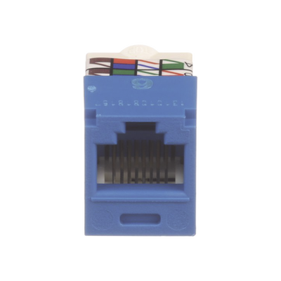 Conector Jack RJ45 Estilo TP, Mini-Com, Categoría 6, de 8 posiciones y 8 cables, Color Azul