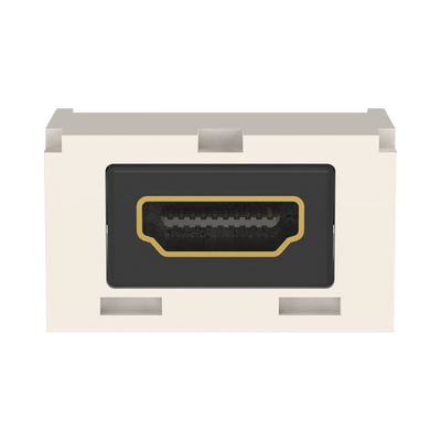 Módulo Acoplador HDMI 2.0, Hembra a Hembra Tipo-A, Categoría 2, Uso en 2 Puertos Mini-Com, Color Blanco Mate