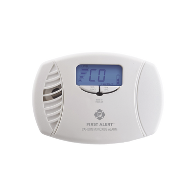 Alarma de monóxido de carbono (CO) enchufable con batería de respaldo y display digital