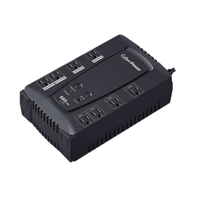UPS de 685 VA/390 W, Topología Línea Interactiva, Entrada 120 Vca NEMA 5-15P, Tipo Gabinete Compacto, Con 8 Tomas NEMA 5-15R