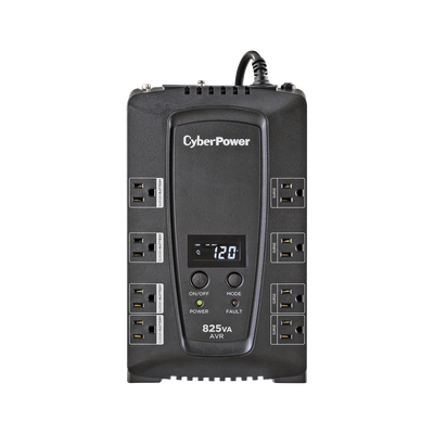 UPS de 825 VA/450 W, Topología Línea Interactiva, Entrada 120 Vca NEMA 5-15P, Tipo Gabinete Compacto, Con 8 Tomas NEMA 5-15R