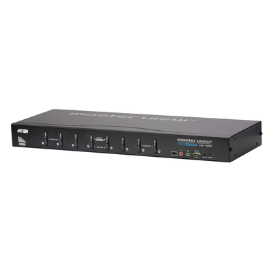 Switch KVM | 8 Puertos | DVI/VGA | Conexión en Cascada | Control de hasta 512 computadoras | USB 2.0 | Soporte Modo Difusión | Función Multipantalla