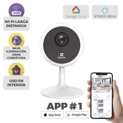 Mini Cámara IP 2 Megapixel / Detección de Movimiento / Grabación en la Nube / Notificación Push / Audio Bidireccional (Microfóno y Bocina Integrado) / Micro SD / Uso Interior / Visión 106° / Interior
