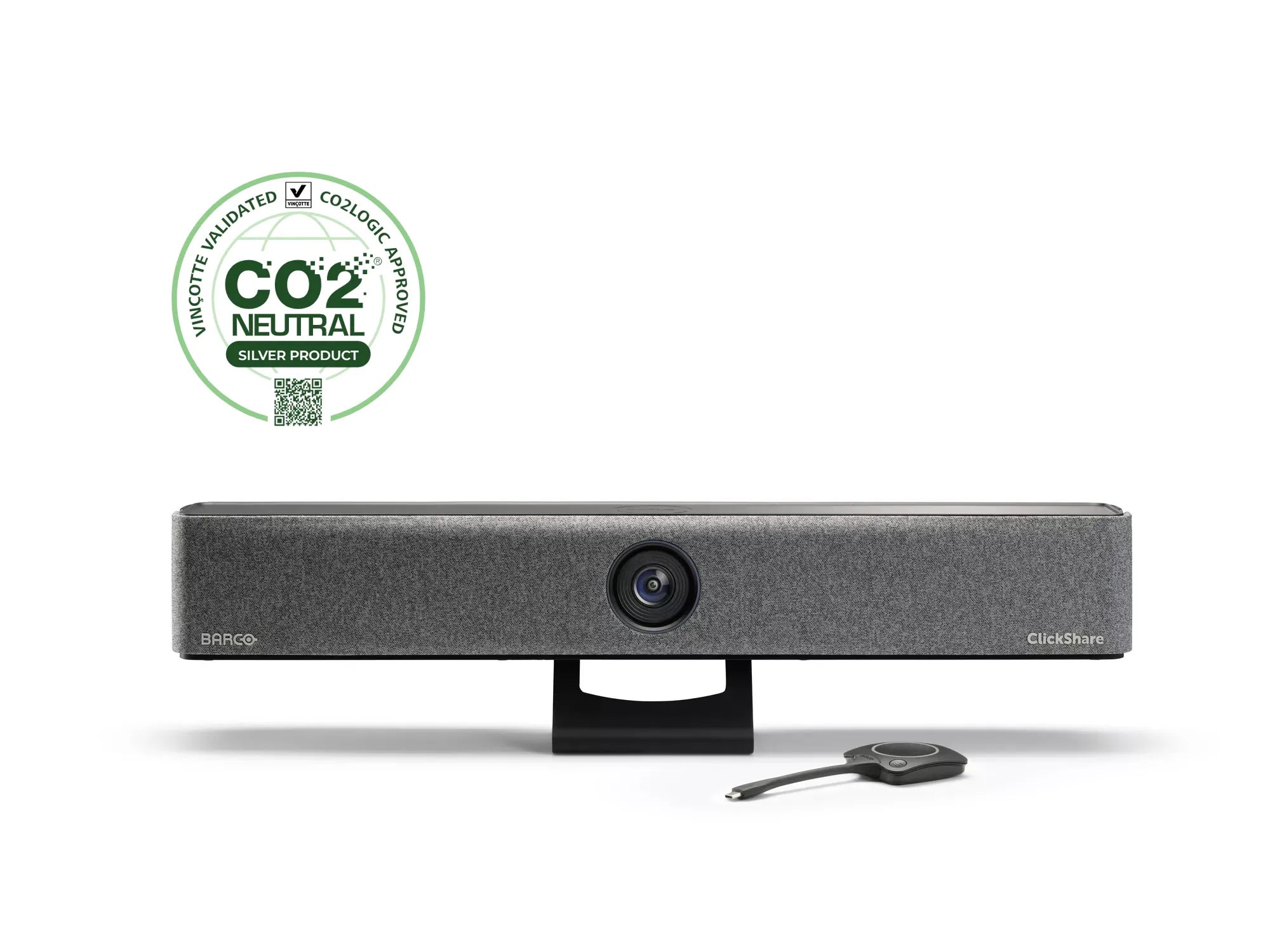 BARCO ClickShare Bar Core Barra de vídeo para conferencias inalámbricas, Audio estéreo nítido y de alta calidad Cámara 4K avanzada impulsada por IA Instalación simplificada Inversión.