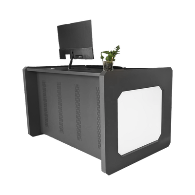 Escritorio Estación Mobiliaria Profesional de Monitoreo y Control / Videovigilancia / Acceso / Alarmas / Etc... / Metálica / Color Gris Oxford