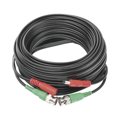 Cable coaxial ( BNC RG59 ) + Alimentación / SIAMÉS / 10 Metros / Aleación Cobre + Aluminio CCA / Para Cámaras 4K / Uso interior y exterior