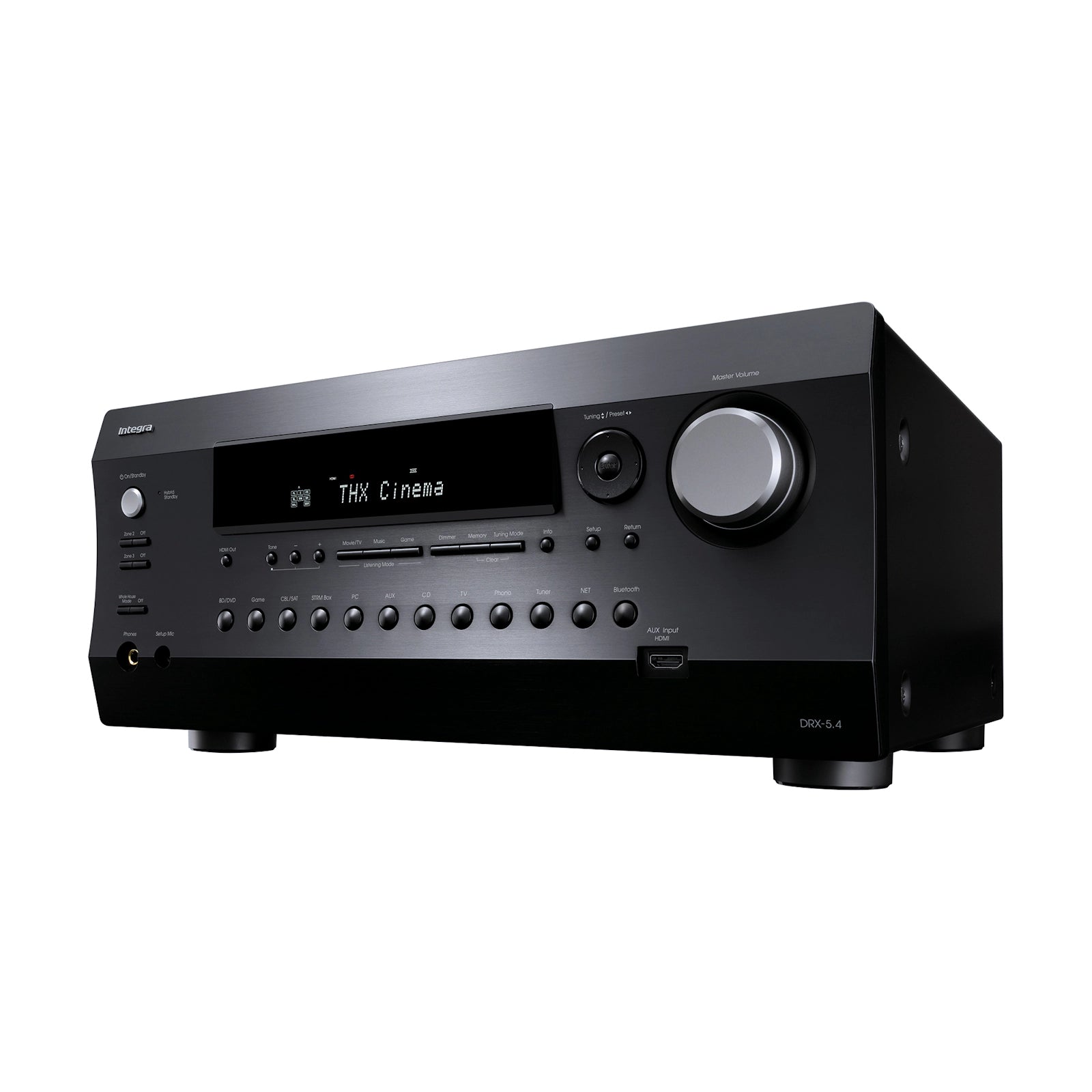 Integra DRX-5.4 Receptor A/V. THX Certified de 9.2 ch (120W/ch) con procesamiento 11.2 ch. Vídeo 8K/60p y 4K/120p (HDMI 2.1) Soporte Dolby Atmos/DTS:X y Dirac Live. Ideal para instalación personalizada y audio multizona (Zona 2/3). Receptor premium