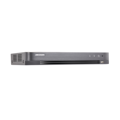 DVR 8 Megapixel / 4 Canales TURBOHD + 4 Canales IP / 1 Bahía de Disco Duro / 4 Canales de Audio / 4 Entradas de alarma / Vídeoanálisis
