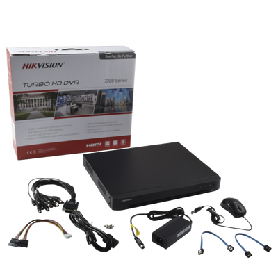 DVR 4 Megapixel / 16 Canales TURBOHD + 8 Canales IP / 1 Bahías de Disco Duro / 16 Canales de Audio / Salida de Vídeo en 4K