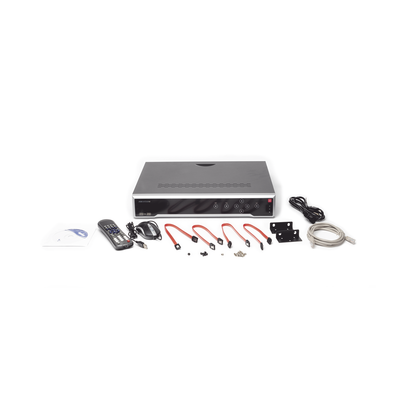 NVR 8 Megapixel (4K) / 16 canales IP /16 Puertos PoE+ / Soporta Cámaras con AcuSense / 4 Bahías de Disco Duro / Switch PoE 300 mts / HDMI en 4K