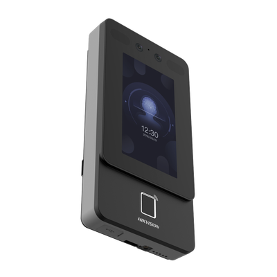 Terminal Min Moe PoE & WiFi de Reconocimiento Facial y Huella con Lector MIFARE / Exterior IP65 / Hasta 1.5 mts en Lectura de Rostro / Soporta P2P / 1,500 Rostros / 3,000 Huellas / Salida 12 Vcd para Chapa / PoE / SIP Estandar / HIK-IA