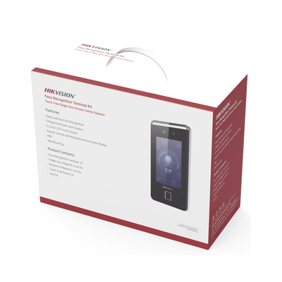 Kit de Control de Acceso TODO INCLUIDO con Lector de Rostros, QRs , Tarjetas y Huellas / 3,000 Rostros / Compatible con App Hik-Connect / Videoportero / Incluye Electroimán Botón de Salida y Montajes Z y L para imán / HIK-IA