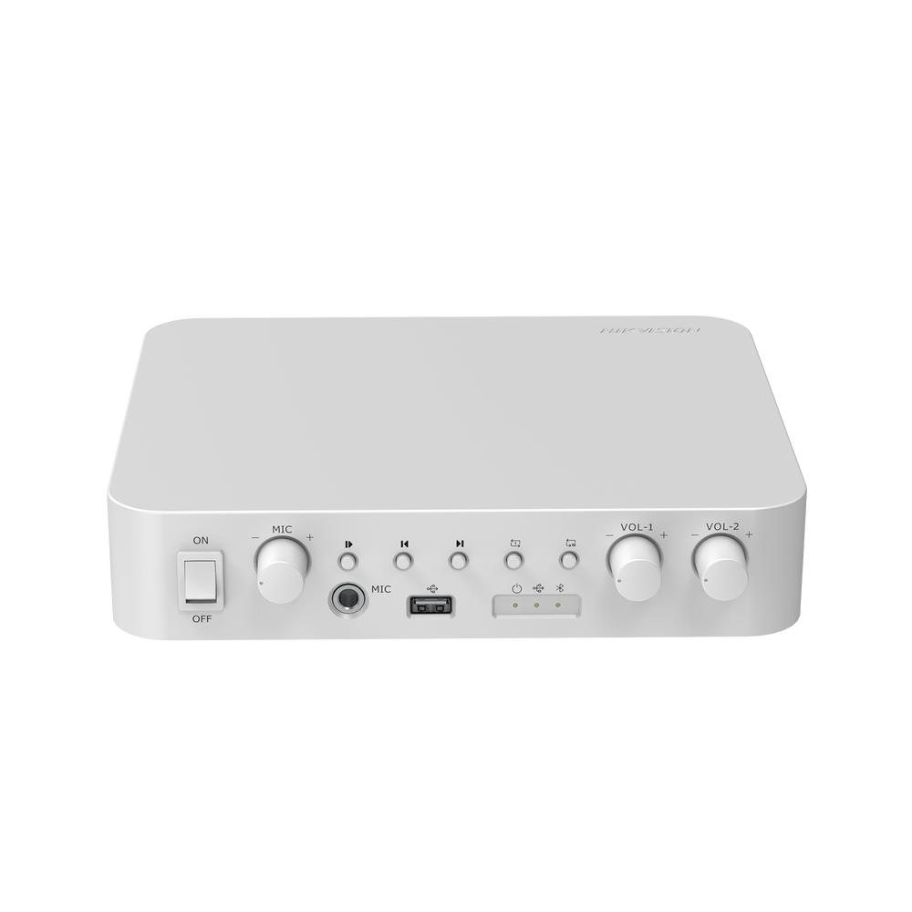HIKVISION DS-QAE0A60G1-VB Amplificador una Zona / 2 Canales, 30 W por Canal, Conexión Bluetooth, Salida 4-8 Ω x 2,  100V COM x 2, Uso Interior