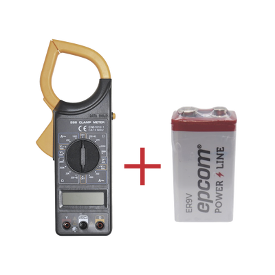 Multímetro Digital de Gancho DT266 600 Vcc / Vca CATII. Con pantalla LCD. Incluye Batería ER-9V de 9V