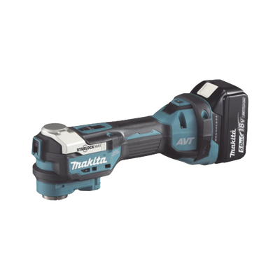 Multiherramienta Oscilante Inalámbrica de 18V, incluye 2 Baterías BL1850B de 5.0 A, Cargador DC18RC, Accesorios y Estuche Makpac