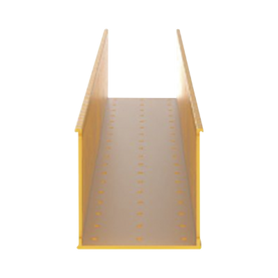 Canaleta Ranurada de PVC sin Tapa, Fiber-Duct™, 4 in de Ancho, 4 in de Alto y 1828.8 mm de Largo, Color Amarillo