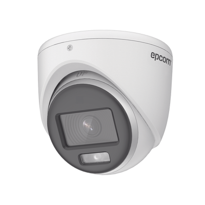 Turret TURBOHD 2 Megapixeles (1080p) / Imagen a color 24/7 / Lente 2.8 mm / METAL / Luz Blanca 20 mts / Exterior IP67 / TVI-AHD-CVI-CVBS / dWDR