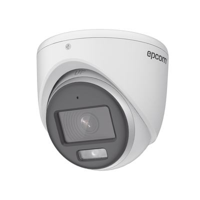 Turret TURBOHD 2 Megapixeles (1080p) / Imagen a color 24/7 / Lente 2.8 mm / METAL / Luz Blanca 20 mts / Exterior IP67 / TVI-AHD-CVI-CVBS / dWDR
