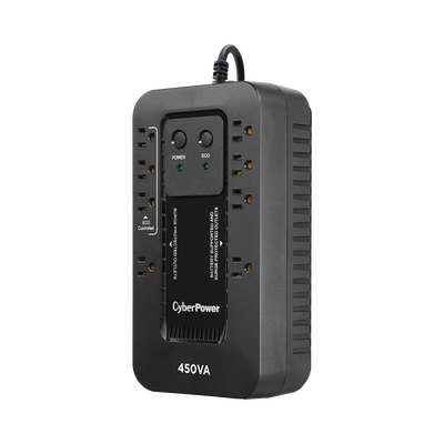 UPS de 450 VA/260 W, Topología Standby con Modo Ahorrador ECO, Entrada 120 Vca NEMA 5-15P, Con 8 Tomas NEMA 5-15R