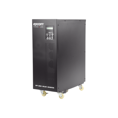 Inversor / Cargador para sistemas tipo isla de 192Vcc/120VCA de 5000W onda sinusoidal pura con controlador MPPT. Administre una fuente fotovoltaica, la red eléctrica y recargue su banco de baterías y su consumo sin problemas.