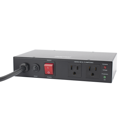 Acondicionador de Voltaje / Entrada 120 Vca / 2 salidas @ 120 Vca NEMA 5-15R / 1,800 W / 15 A / Supresión de Picos / Filtro de Ruido EMI/RFI / Sin bracket
