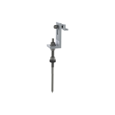 Soporte L para riel 7 con tornillo M10*200 para techo de lamina