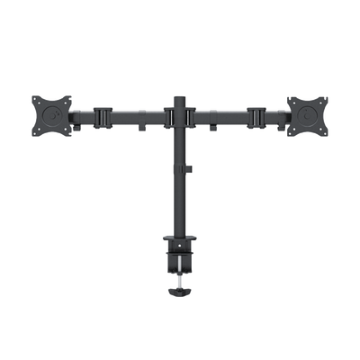 Montaje de Escritorio articulado para 2 monitores de 13 a 27" / Soporta hasta 10 kg / Vesa 75 x 75 / 100 x 100 / Acero / Giro: 360°