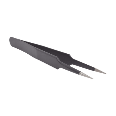 Pinzas Antiestáticas Inoxidable con Pintura Antiestática en Mango. Punta de Ángulo Agudo.