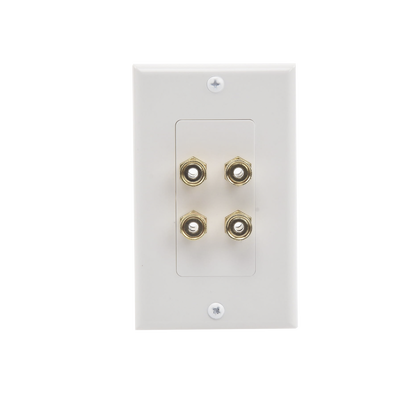 Placa de Pared | Postes de Unión Tipo Banana | Conexión para 2 Altavoces | Fácil Instalación | Conectores Chapados en Oro