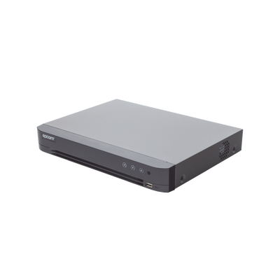 DVR 4 Megapixel / 16 Canales TURBOHD + 8 Canales IP / 1 Bahía de Disco Duro / Audio por Coaxitron / Evita Falsas Alarmas / Salida de Video en Full HD