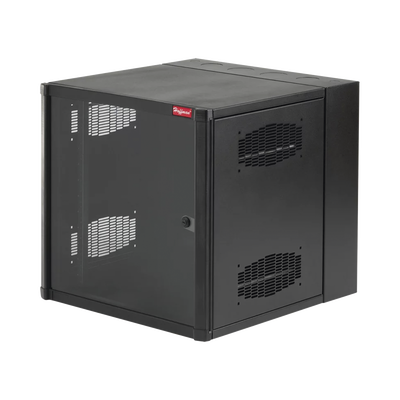 Gabinete AccessPlus de Montaje en Pared de 19in, Rieles Numerados y Roscados #10-32, Puerta con Ventana de Seguridad, 600 mm de Ancho, 637 mm de Profundidad, 26 UR, Color Negro