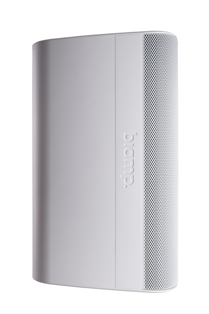 BIAMP Desono EX-S10SUB-UB-W subwoofer de 10 pulgadas, para montaje en superficie, para interiores y exteriores, color blanco; funcionamiento a 8 ohmios, incluye soporte, 300W continuos, 1200W pico