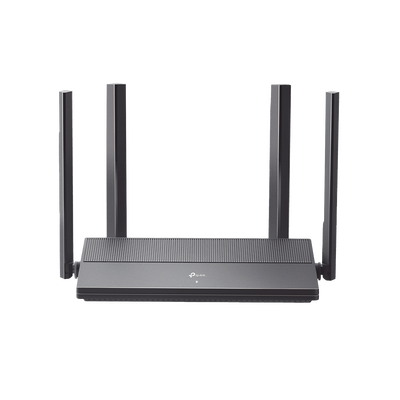 Router WiFi 6 AX 1500 Mbps / MU-MIMO 2X2 y OFDMA / 1 Puerto WAN Gigabit / 3 Puertos LAN Gigabit / Soporta IPV6 y TR-069 / 4 Antenas Beamforming / Seguridad WiFi WPA3