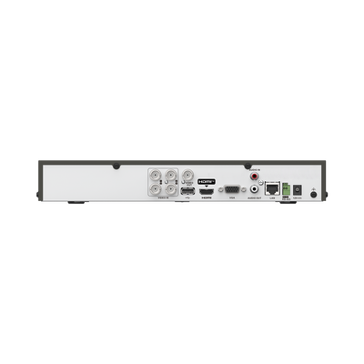 DVR 4 Canales TURBOHD + 2 Canales IP / 5 Megapixel Lite - 3K Lite / Audio Bidireccional por Coaxitron / Reconocimiento Facial / ACUSENSE (Evita falsas alarmas) / 1 Bahía de Disco Duro / Salida de Video en Full HD