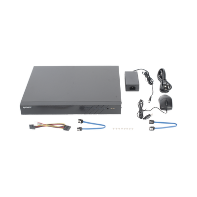 DVR 32 Canales TurboHD + 8 Canales IP / 5 Megapixel Lite - 3K Lite / Acusense (Evita Falsas Alarmas) / Audio Bidireccional / 2 Bahías de Disco Duro / H.265+ / Salida de Video en Full HD