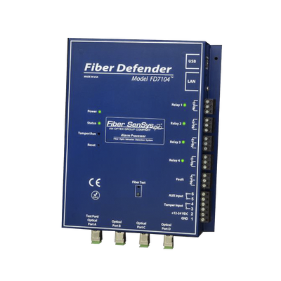 Sensor de Seguridad Perimetral por Fibra Óptica Sensitiva / 4 zonas / 800 metros máximo por zona