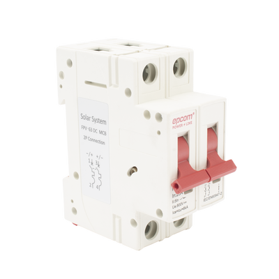 Protección Térmica/ Interruptor 2P, 20 A, Corriente Directa 800 Vcc para Aplicación Fotovoltaica Montaje Riel DIN