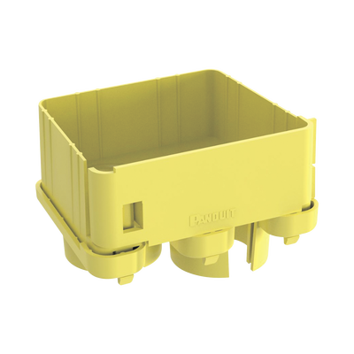 Tapa con 2 Salidas a Tubo de 1.5in (38mm), Para uso con Canaletas 4X4 FiberRunner™, Color Amarillo