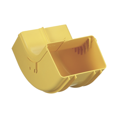 Bajada Vertical Interior de 90º con Tapa, Para uso con Canaletas 6X4 FiberRunner™, Color Amarillo