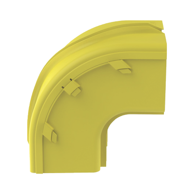 Bajada Vertical Exterior de 90º sin Tapa, Para uso con Canaletas 6X4 FiberRunner™, Color Amarillo