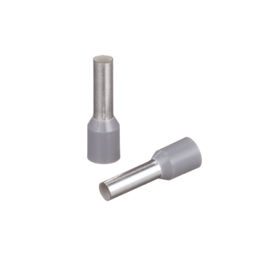 Ferrule Aislado PAN-TERM para Cable 12 AWG, Largo 17.5mm, DIN Color Gris. Paquete 500 Piezas