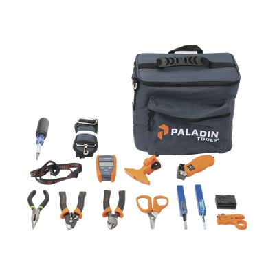 Kit de Herramientas Pro Plus para Instalación de Fibra Óptica con accesorios de limpieza de puertos/conectores, desforradoras de fibra óptica y medidor de potencia