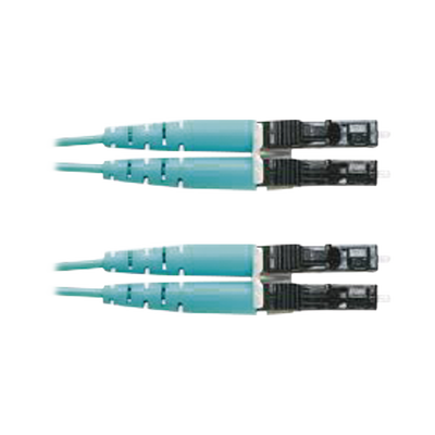 Jumper de Fibra Optica Multimodo 50/125 OM3, LC-LC Duplex, OFNR (Riser), Color Aqua, 9 Metros