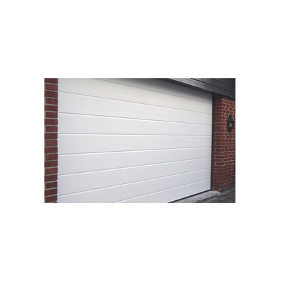 Puerta de Garage de Alta Calidad / Linea Central / Color Blanco 14X7 pies, AISLADA, Estilo Americana.