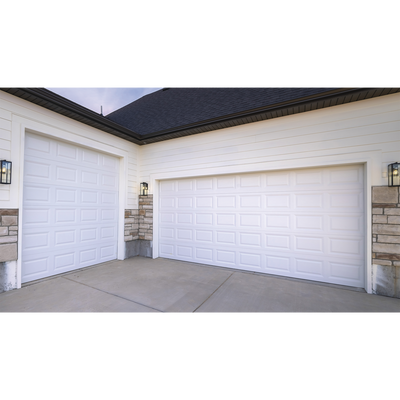 Puerta de Garage de alta calidad, Color blanco 14x7 pies, AISLADA, Estilo Americana , CUADRO CORTO.