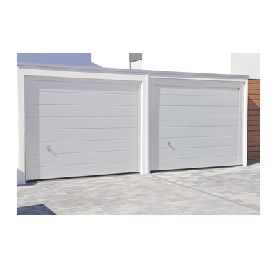 Puerta de Garage de Alta Calidad / Linea Central / Color Blanco 14X8 pies, AISLADA, Estilo Americana.