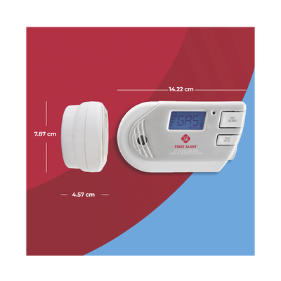 Detector Combo de Combinación de Gases Explosivos: Metano (GN), Propano (LP) y Monóxido de Carbono (CO), Con Pantalla Digital Retroiluminada, 120 Vca y Batería de Respaldo