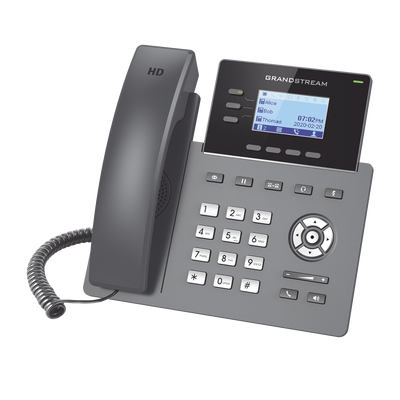 Teléfono IP Grado Operador, 3 líneas SIP con 6 cuentas, puertos Gigabit PoE, codec Opus, IPV4/IPV6 con gestión en la nube GDMS